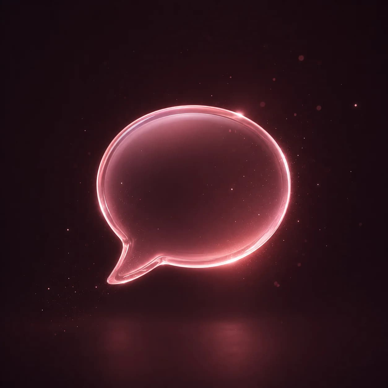 Glowing glass chat bubble